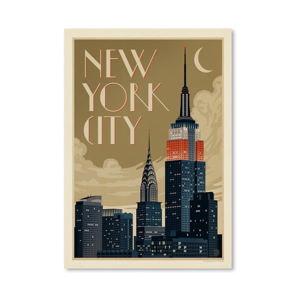Plakat Americanflat NYC Skyline, 42x30 cm