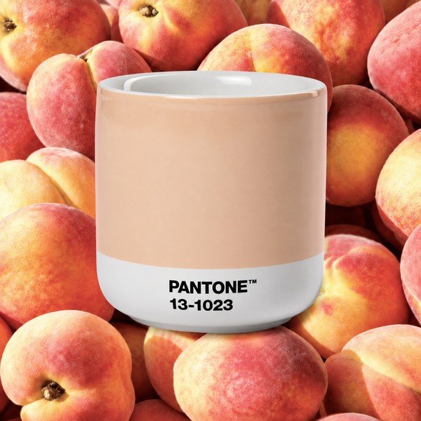 Pomarańczowa porcelanowa filiżanka do cappuccino 175 ml Peach Fuzz 13-1023 – Pantone-image-1