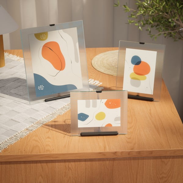 Czarna szklana ramka stojąca 19x23 cm Flute – Umbra-image-3