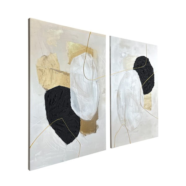 Obrazy z ręcznie malowanymi elementami zestaw 2 szt. 50x70 cm Crystal – Styler-image-4