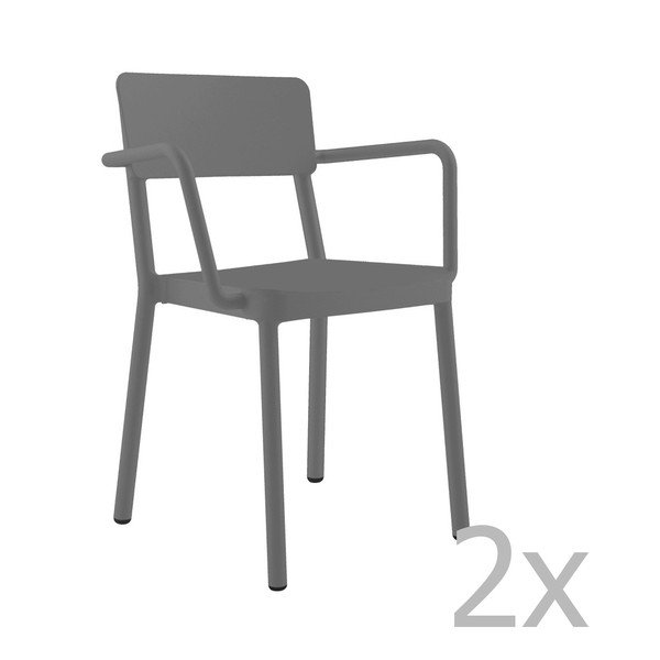 Zestaw 2 ciemnoszarych foteli ogrodowych Resol Lisboa