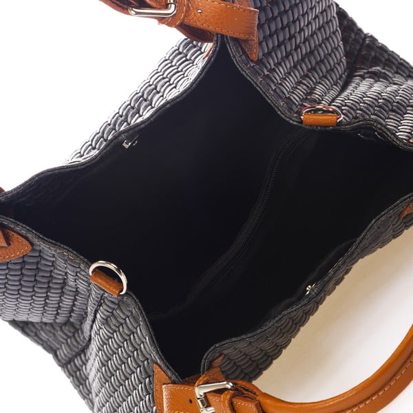 Ciemnoniebieska skórzana torebka Federica Bass Hydri-image-3