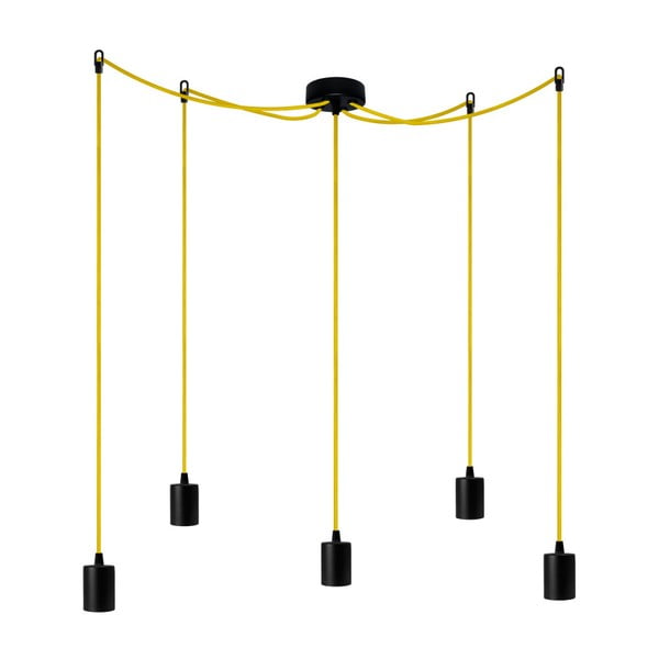 Lampa
  wisząca z 5 żółtymi kablami Bulb Attack Cero