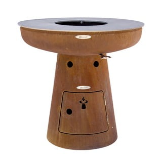Brązowy grill zewnętrzny opalany drewnem Remundi Nero M, ø 82 cm