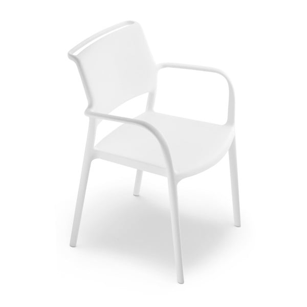 Białe krzesło z podłokietnikami Pedrali Ara