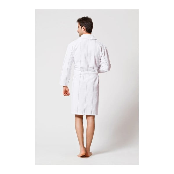Biały szlafrok męski US Carper Grey, S/M-image-2