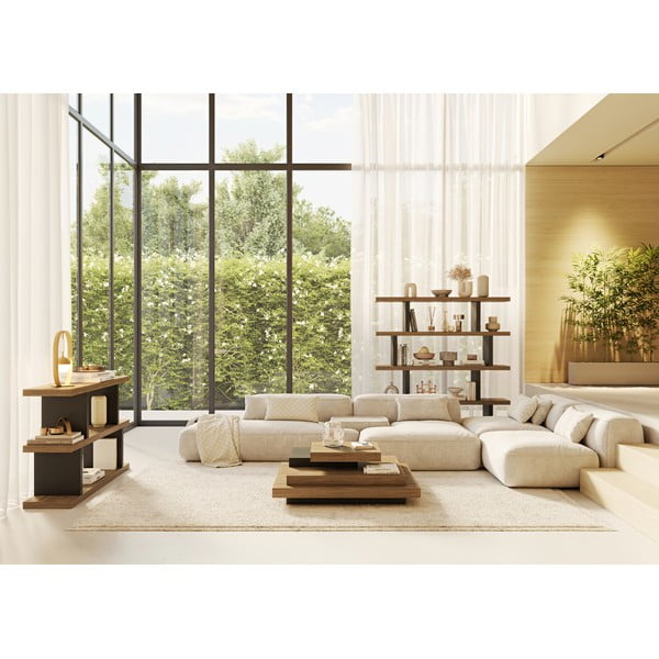 Czarny stolik w dekorze orzecha 110x110 cm Slate – TemaHome-image-1