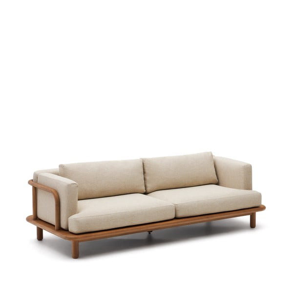 Beżowa sofa ogrodowa z litego drewna tekowego Turqueta – Kave Home-image-2