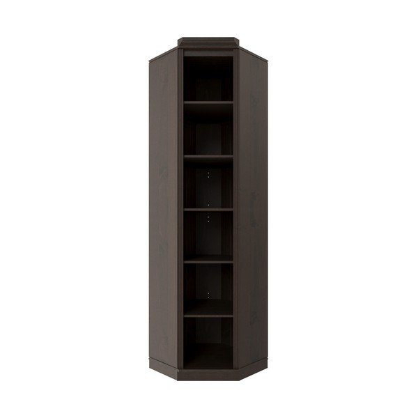 Ciemnobrązowy regał z litego drewna sosnowego 85x219x56 cm Anita – Støraa