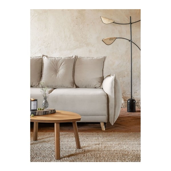 Beżowy sztruksowy rozkładany narożnik (strona zmienna) Lazy Lukka – Miuform-image-4