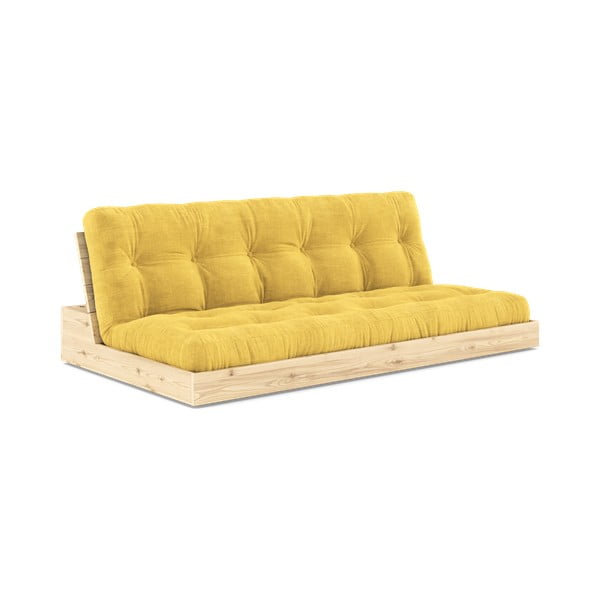Żółta sztruksowa rozkładana sofa 196 cm Base – Karup Design
