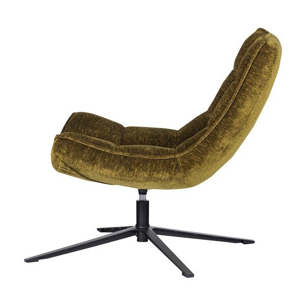 Zielony obrotowy fotel z tkaniny szenilowej Maudi – WOOOD-image-3