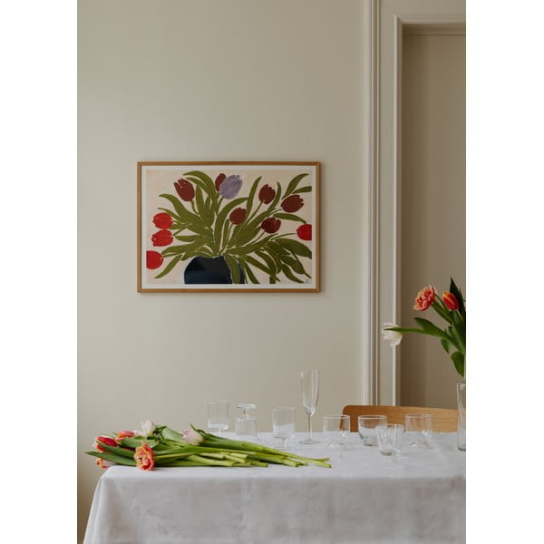 Plakat 70x50 cm Tulips in a Blue Vase – Anine Cecilie Iversen – The Poster Club-image-1