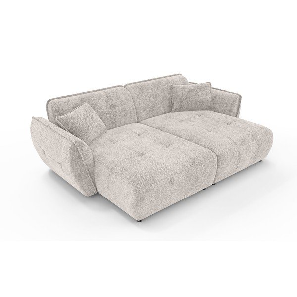 Beżowa sofa z tkaniny szenilowej z szezlongiem 252 cm Nelia Big – Ropez-image-2