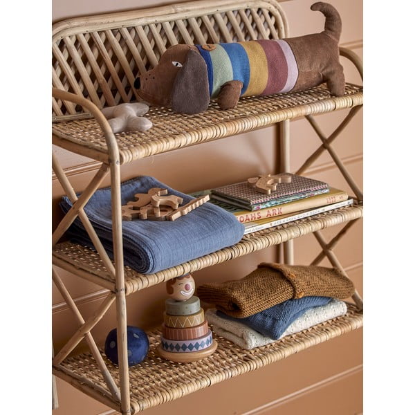 Ciemnoniebieski bawełniany koc dziecięcy 100x80 cm Muslin − Bloomingville Mini-image-1