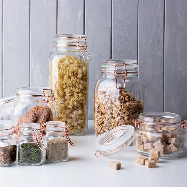 Szklany słoik z detalami w kolorze miedzi Sabichi, 1,5 l-image-1