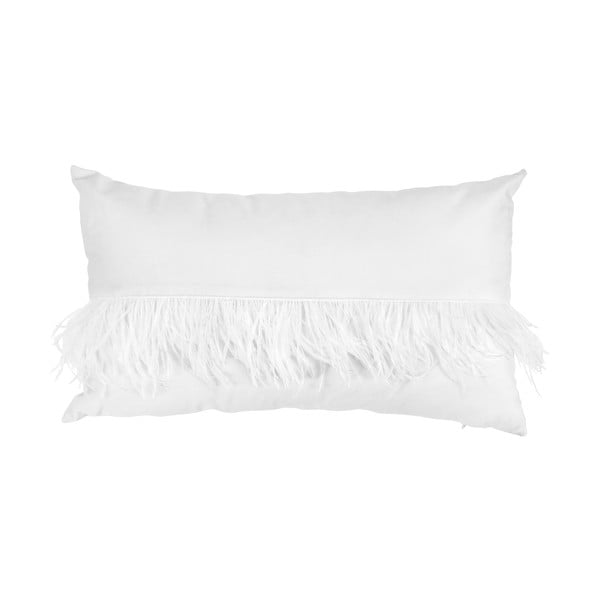 Biała poduszka z piórkami Miss Étoile Feathers, 50x30 cm