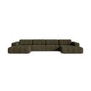 Narożnik z tkaniny szenilowej (w kształcie litery U) w kolorze khaki Chicago – Cosmopolitan Design