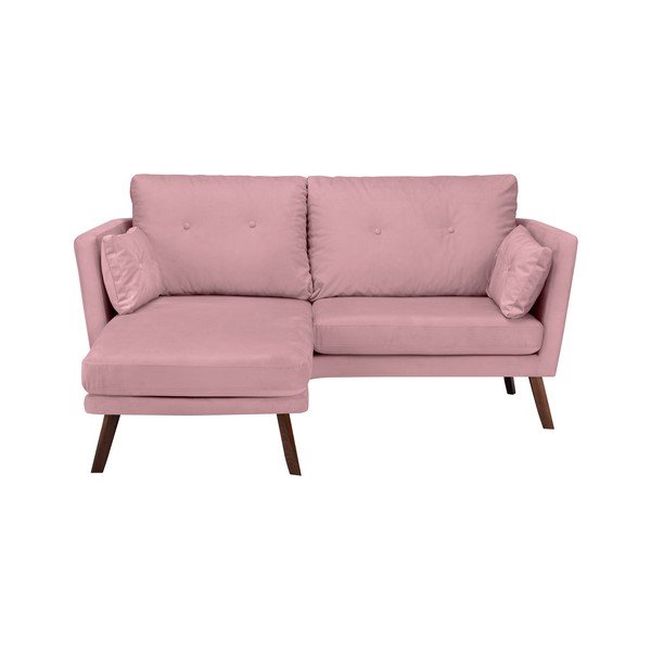 Jasnoróżowa sofa 3-osobowa Mazzini Sofas Elena, z szezlongiem po lewej stronie-image-4