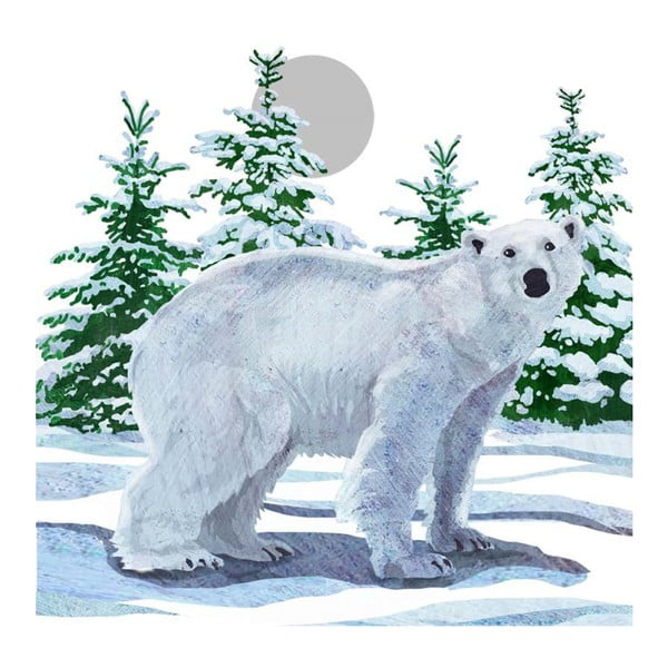 Opakowanie 20 serwetek papierowych ze świątecznym motywem PPD Snow Bear