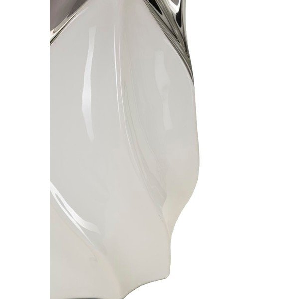 Biała/w kolorze srebra lampa stołowa ceramiczna z tekstylnym kloszem (wysokość 51 cm) Shiney – Mauro Ferretti-image-3