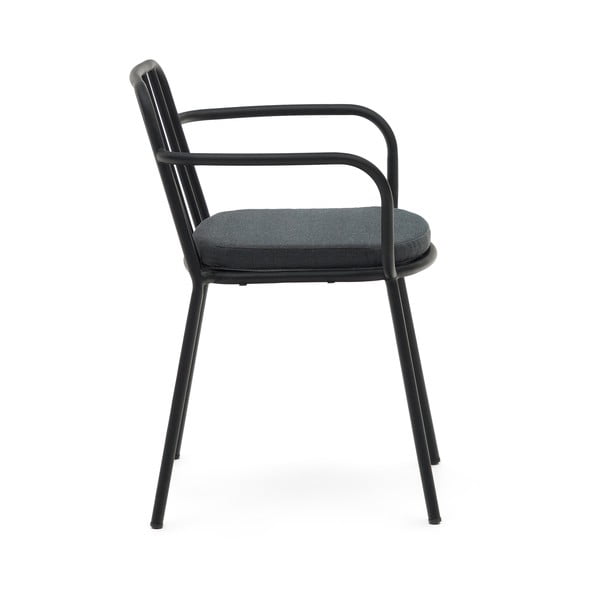 Czarne metalowe krzesło ogrodowe Bramant – Kave Home-image-2