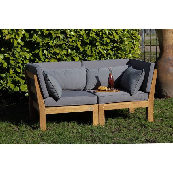 Szara sofa ogrodowa z drewna tekowego Aruba – HSM collection-image-1