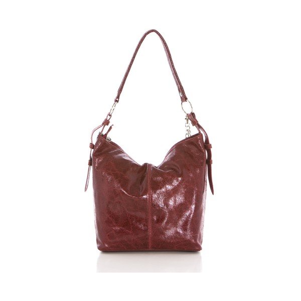 Skórzana torebka Hobo Bordeaux-image-1