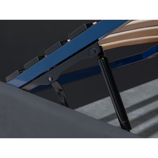 Antracytowe tapicerowane łóżko dwuosobowe ze schowkiem ze stelażem 160x200 cm Palmyre – Bobochic Paris-image-4