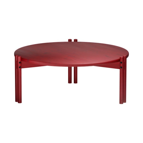 Czerwony okrągły stolik z litego drewna sosnowego ø 80 cm Sticks – Karup Design