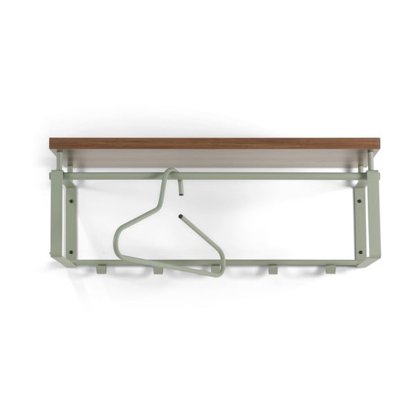 Brązowy/szarozielony metalowy wieszak ścienny z półką 70 cm Rex – Spinder Design-image-2