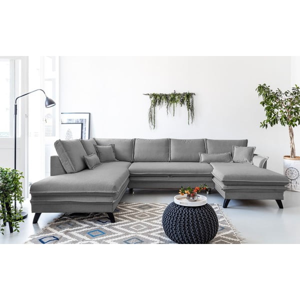 Szara rozkładana sofa w kształcie litery "U" Miuform Charming Charlie, lewostronna-image-1