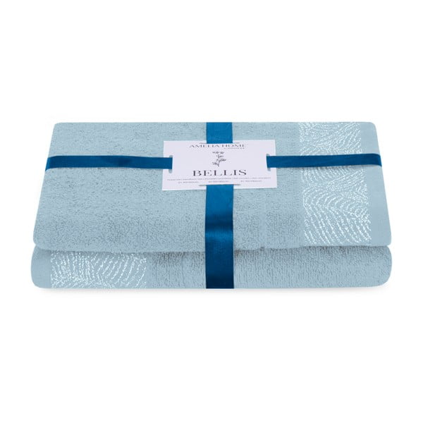 Jasnoniebieskie bawełniane ręczniki zestaw 2 szt. frotte Bellis – AmeliaHome