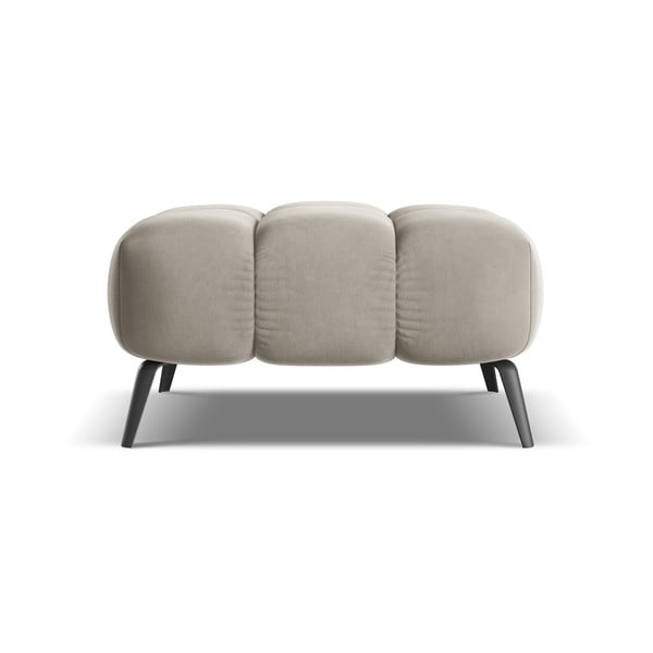 Beżowy aksamitny podnóżek Nalu – Makamii