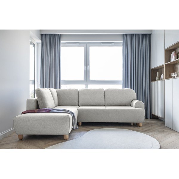 Kremowy rozkładany narożnik (lewostronny) Bouncy Olli – Miuform-image-3