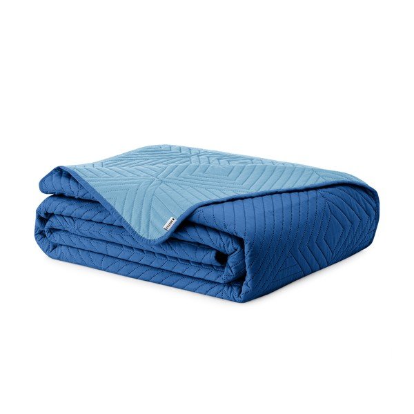 Niebieska narzuta pikowana z mikrowłókna 220x240 cm Softa – Restilo