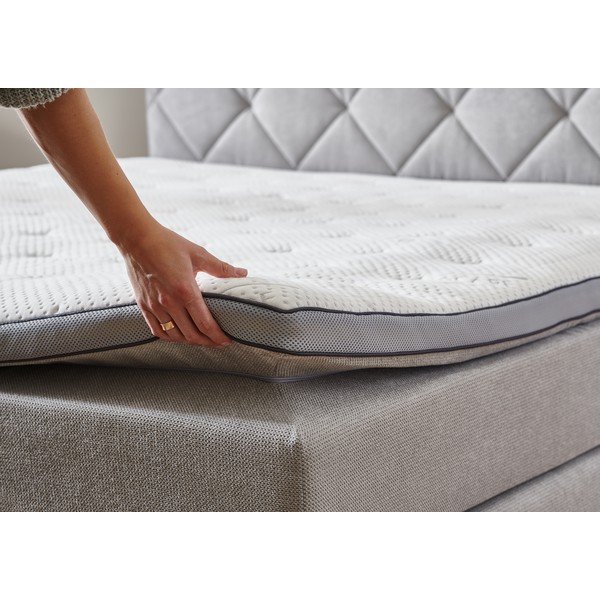 Jasnoszare łóżko boxspring 180x200 cm Rockaway – Rojaplast-image-4