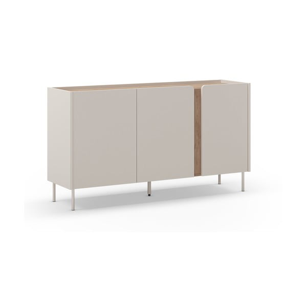 Kremowo-naturalna komoda w dekorze dębu 150x82,5x40,5 cm Lucile – Marckeric-image-2