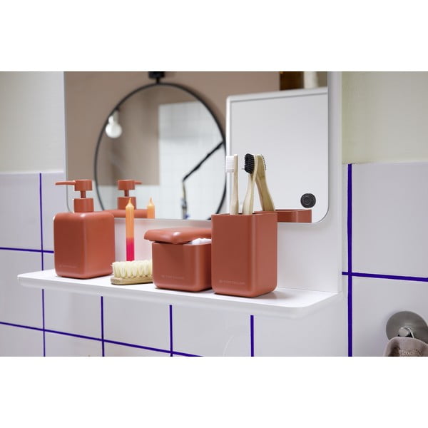 Pomarańczowy kubek na szczoteczki do zębów z żywicy polimerowej Tom Tailor T-Rounded – Wenko-image-3