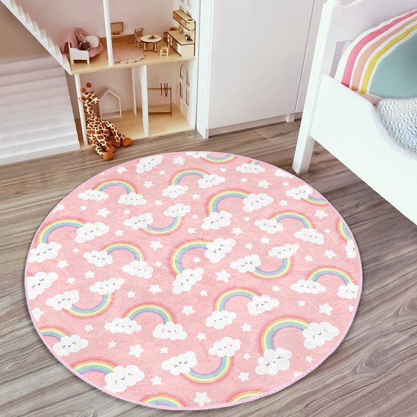Różowy dywan dziecięcy ø 120 cm Comfort – Mila Home-image-3