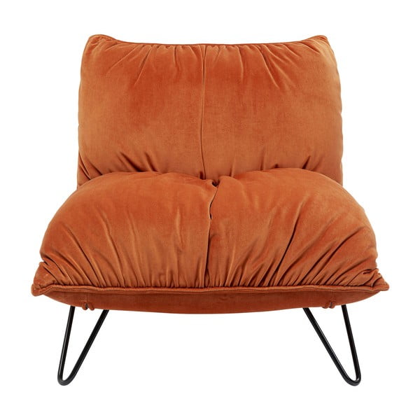 Pomarańczowy aksamitny fotel Port Pino – Kare Design