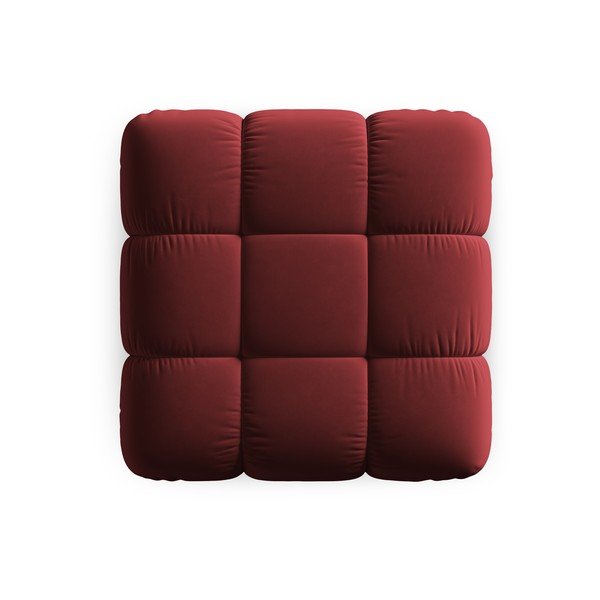 Czerwony aksamitny podnóżek Bellis – Micadoni Home-image-4