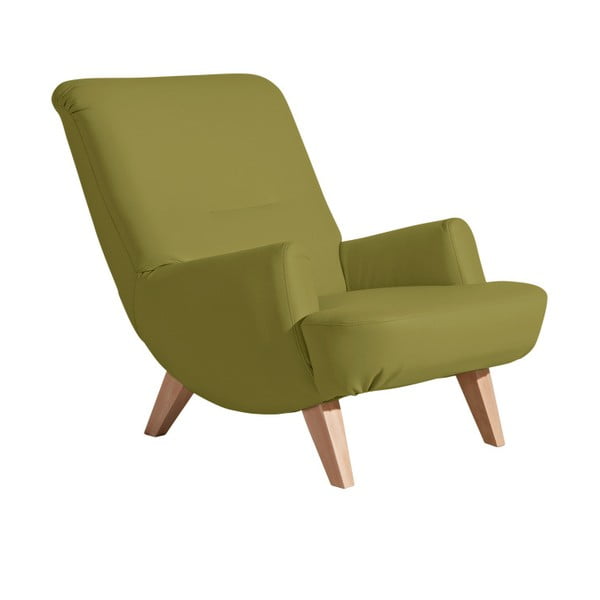Zielony fotel z imitacji skóry Max Winzer Brandford