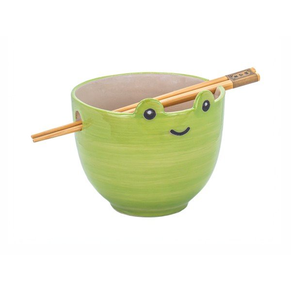 Zielona kamionkowa miska 450 ml Frog – Sass & Belle