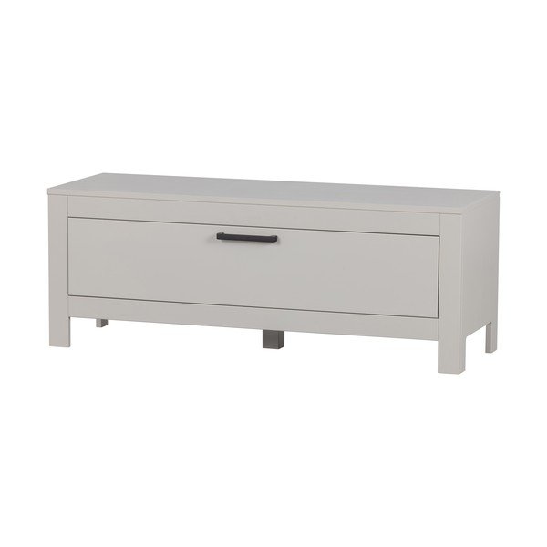 Jasnoszara szafka pod TV z litego drewna sosnowego 120x45x40 cm Bonk – WOOOD-image-2