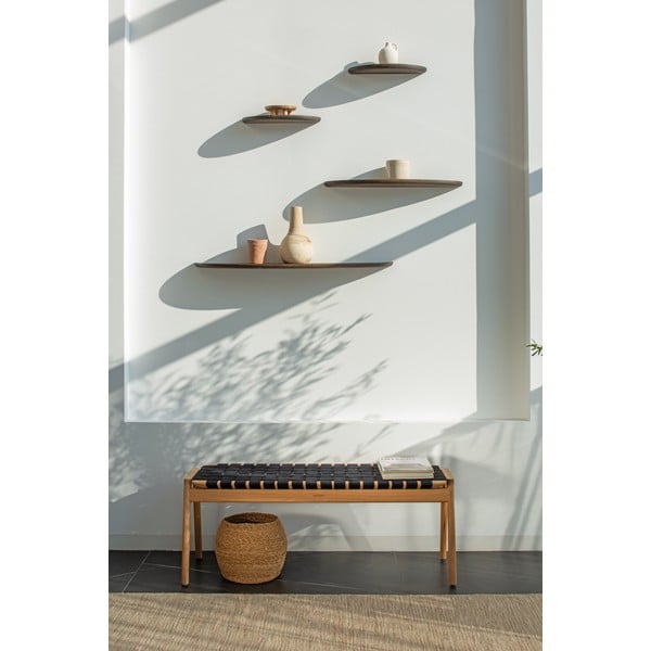 Czarno-naturalna ławka Klupa – Gazzda-image-1