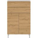 Biała niska szafka łazienkowa w dekorze dębu 60x97 cm Torrance – Germania