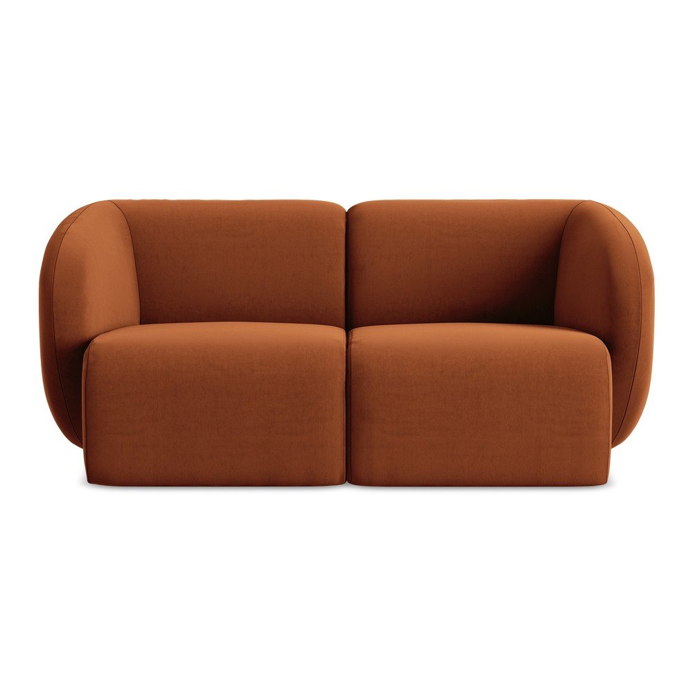 Aksamitna sofa w kolorze terakoty 174 cm Lani – Makamii