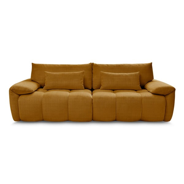 Musztardowa sofa z tkaniny szenilowej 264 cm Ivane – Bobochic Paris-image-1