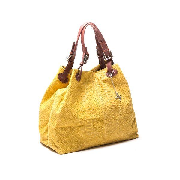 Torebka skórzana Python Giallo-image-1